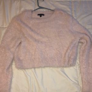 Cropped fuzzy sweater